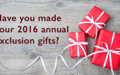 Why making annual exclusion gifts before year end can still be a good idea