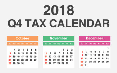 2018 Q4 tax calendar: Key deadlines for businesses and other employers